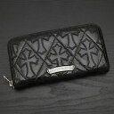 クロムハーツ【CHROMEHEARTS】【パテントレザー】REC F ZIP QUILTED/キルト/セメタリークロスパッチ/レックウォレット/ラウンドファスナー財布【中古】131036