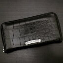 クロムハーツ【CHROMEHEARTS】【保証書付】【アリゲーター】ラウンドファスナー財布/レックウォレット/ブラック【中古】13549