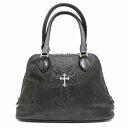 クロムハーツ【CHROMEHEARTS】【保証書付】【デストロイレザー】SLOUCHY MO2 SM/スラウチーハンドバッグ/フレアニー/フィリグリークロス/スクロールラベル【中古】121470