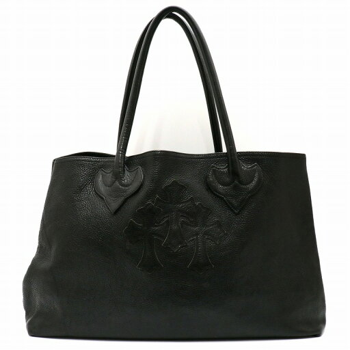クロムハーツ【CHROMEHEARTS】セメタリークロスパッチ/ダブルスナップトートバッグ/スクロールラベル/ブラック【中古】12777 クロムハーツ【CHROMEHEARTS】セメタリークロスパッチ/ダブルスナップトートバッグ/スクロールラベル/ブラック【中古】12777