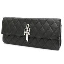 クロムハーツ【CHROMEHEARTS】ディナーバッグ/ラージダガー/キルティング/レザークラッチバッグ/ポーチ/マグネット/ブラック【中古】132263