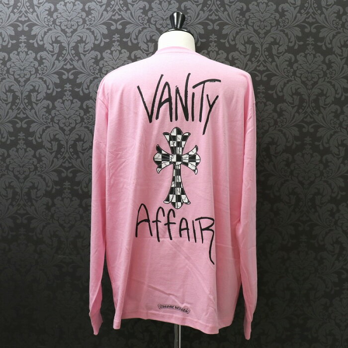 クロムハーツ【CHROMEHEARTS】matty boy/マティボーイ/PPO VANITY AFFAIR LS/グラフィックプリントロンT/ピンク/XXLサイズ【中古】9-2990