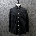 クロムハーツ【CHROMEHEARTS】【オールドモデル】フレアニー/デニムシャツ/ホースシューボタン/ブラック/2サイズ【中古】121398-6