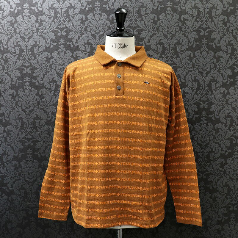 クロムハーツ【CHROMEHEARTS】ATTY BOY Y Not Stripe Polo ワイノットストライプポロシャツ ボーダー 長袖 チョンパー 刺繍ロ...