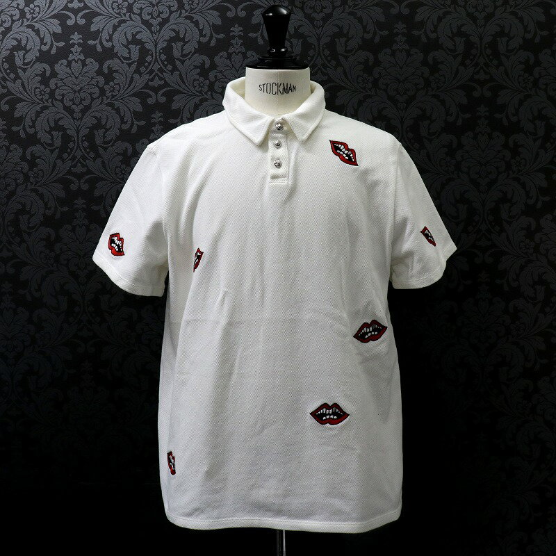 クロムハーツ【CHROMEHEARTS】【ロジウム加工】ポロシャツ/mattyboy/クロスボタン/マティーボーイ/チョンパー刺繍/ホワイト/XLサイズ【中古】...