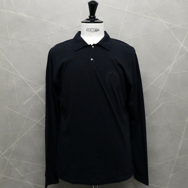 クロムハーツ【CHROMEHEARTS】【ロジウム】クロスボタン/ポロシャツ/ロングスリーブ/ブラック/Mサイズ【中古】131137