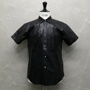 クロムハーツ【CHROMEHEARTS】【コムデギャルソン】【ロジウム加工】CDG-CH02/半袖レザーシャツ/クロスボタン/セメタリークロスパッチ/Sサイズ【中古】144