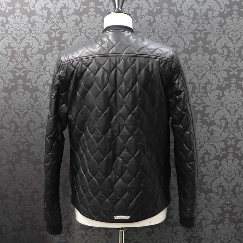 クロムハーツ【CHROMEHEARTS】【保証書付】OTTER POP LTHR/キルティングレザージャケット/リブカシミヤ/M【中古】20-888