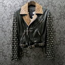 クロムハーツ【CHROMEHEARTS】【レディース】JJディーン/JJ DEANライダースジャケット/メイプルソープ/クロスボールスタッズ/レオパードハラコ/Sサイズ【中古】19-612-1