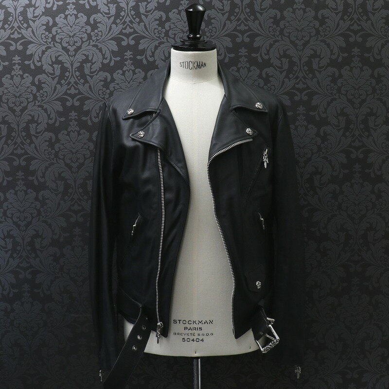 クロムハーツ【CHROMEHEARTS】【カーフレザー】JJディーン/JJ DEANライダースジャケット/Mサイズ【中古】13867