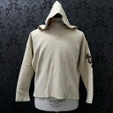 クロムハーツ【CHROMEHEARTS】【ハラコ】【ロジウム加工】プルオーバーパーカー/ハラコセメタリークロスパッチ/スクロールラベル/アイボリー/ニット/XS...