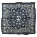 クロムハーツ【CHROMEHEARTS】バンダナ/パンチング/CHプラス/スカーフ/シルク/ペイズリー柄/ブラック系【中古】101896