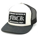 クロムハーツ【CHROMEHEARTS】トラッカーキャップ/メッシュキャップ/FUCK/クロスボール/帽子/ブラック×ホワイト【中古】13919