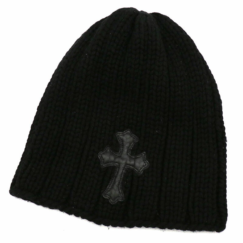 クロムハーツ【CHROMEHEARTS】【カシミヤ】ニットキャップ/クロスパッチ/クロスボールコンチョ【中古】132341