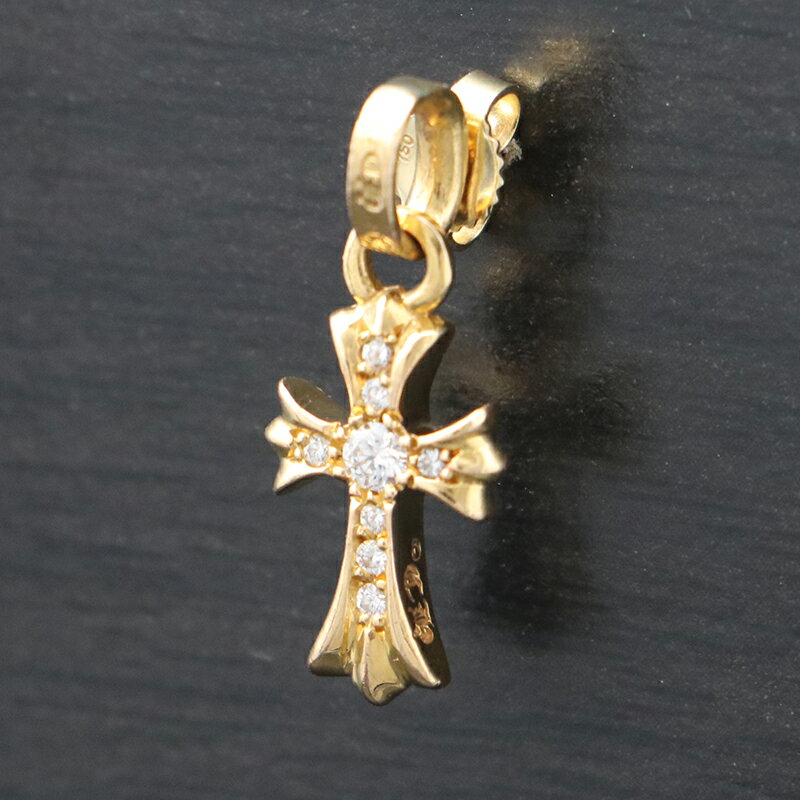 クロムハーツ【CHROMEHEARTS】【ダイヤモンド】【22K】【ピアス】ベイビーファット クロスチャーム ピアス / ドロップピアス /3.61g【中古】1...