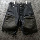 クロムハーツ【CHROMEHEARTS】CARPENTER レザー切り替え ナイロンカーペンターハーフパンツ ショーツ ブラック/30インチ【中古】121467