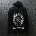 クロムハーツ【CHROMEHEARTS】【ホノルル限定】プルオーバーパーカー/ホースシュープリント/ブラック/Lサイズ【中古】13889
