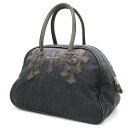 クロムハーツ【CHROMEHEARTS】【オールドモデル】【ミディアム】ジムバッグ/ナイロン/セメタリークロスパッチ/ブラック×ブラウン【中古】132657