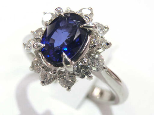 レディース【中古】 サファイヤダイヤリング Pt900 D0.5/S1.13ct プラチナ 約#9 約9号 指輪 仕上げ済み【楽ギフ_包装選択】 レディース【中古】 サファイヤダイヤリング Pt900 D0.5/S1.13ct プラチナ 約#9 約9号 指輪 仕上げ済み【楽ギフ_包装選択】