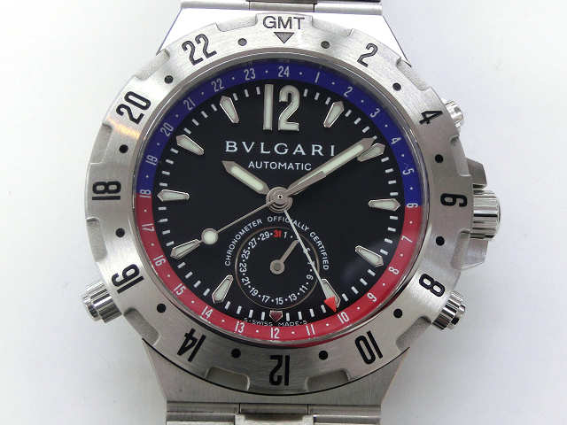 メンズ時計【中古】　BVLGARI　ブルガリ　ディアゴノ　プロフェッショナル　GMT40SSD　自動 ...