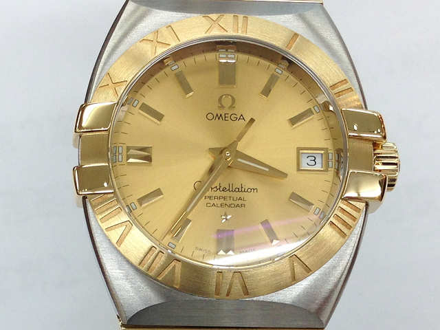 メンズ時計【中古】　OMEGA　オメガ　コンステレーションダブルイーグル　1211.10　SS/YG　パーペチュアルカレンダー　メーカーコンプリートサービス済み【楽ギフ_包装選択】