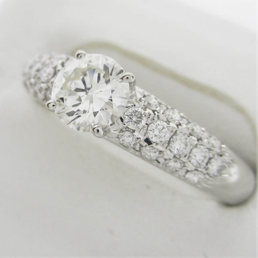 レディース【中古】　プラチナダイヤリング　Pt1000　D0．28／0．62ct　ダイヤモンド　プラチナ　約＃16．5　リング　指輪【楽ギフ_包装選択】