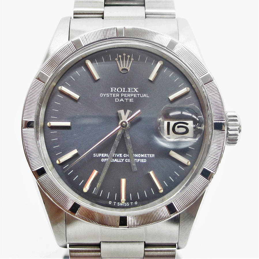 メンズ時計【中古】　ROLEX　ロレックス　オイスターパーペチュアルデイト　　1501　自動巻き　エンジンターンドベゼル　新品仕上げ、オーバーホール済【楽ギフ_包装選択】