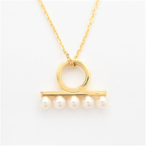 レディース【中古】TASAKI　タサキ　田崎真珠　田崎バランスチャームネックレス　K18　750刻印　淡水パール　ゴールド　金　仕上げ済【楽ギフ_包装選択】のサムネイル