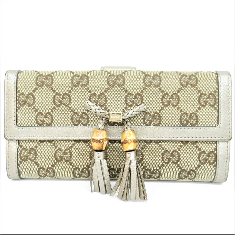 レディース財布【中古】　GUCCI　グッチ　Wホック長財布　269981　GGキャンバス【楽ギフ_包装選択】