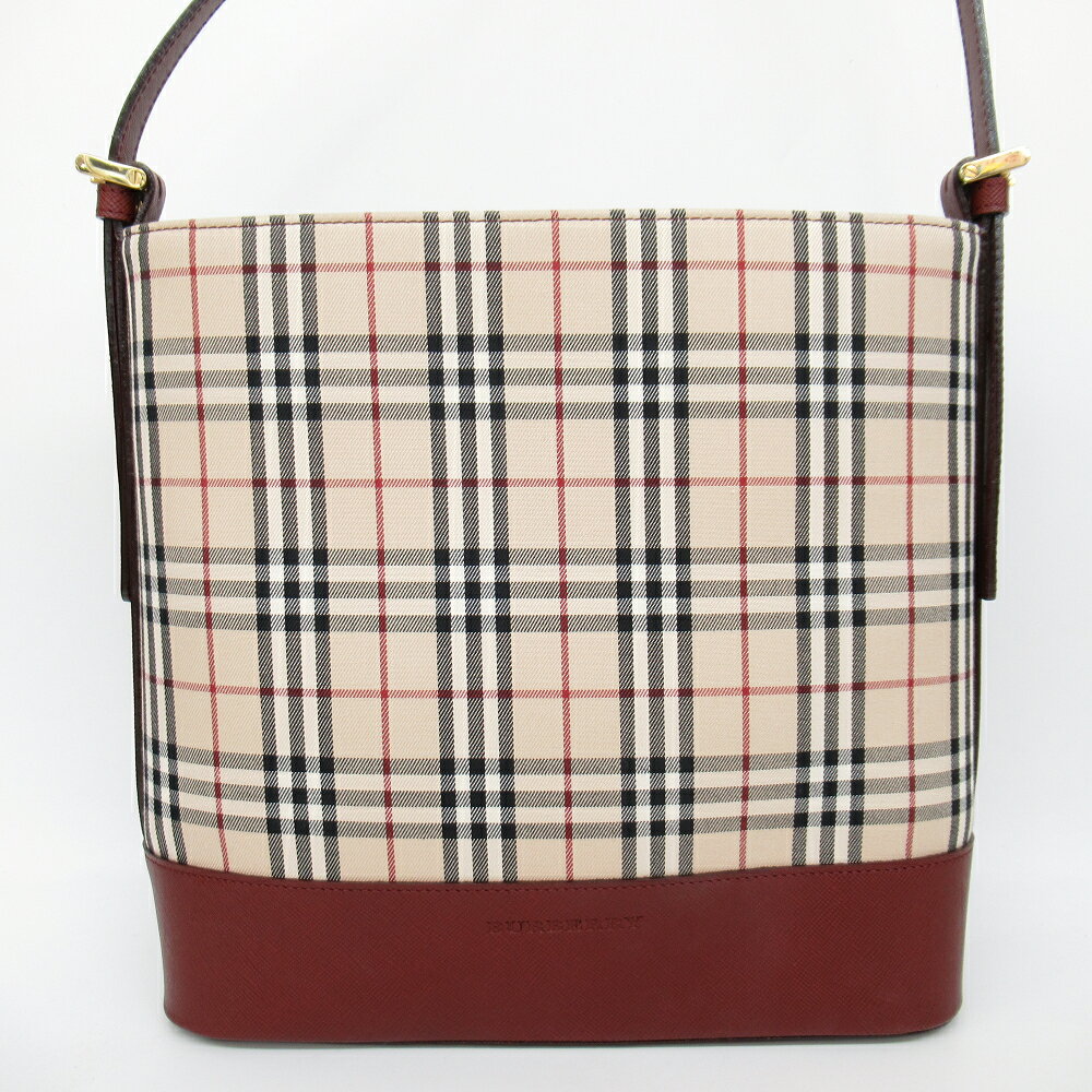 レディース【中古】　BURBERRY　バーバリー　ショルダーバッグ　チェック柄　ベージュ系【楽ギフ_包装選択】