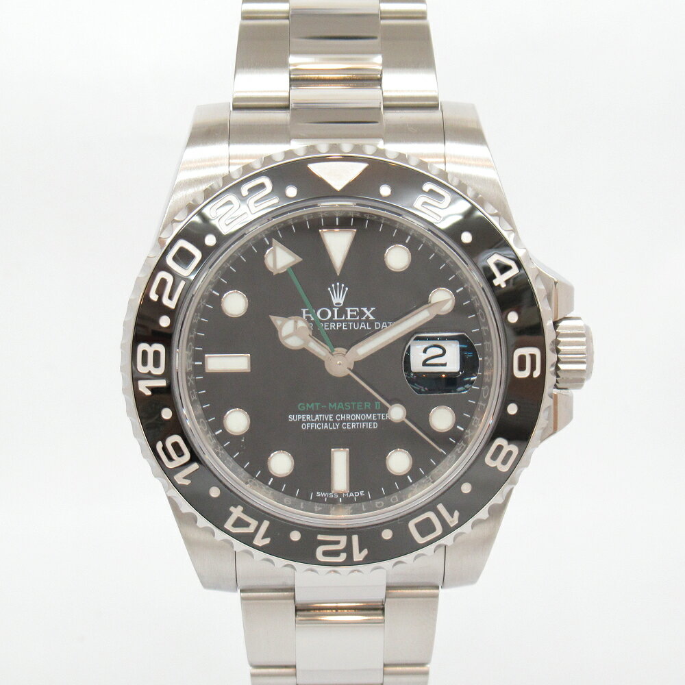 メンズ時計【中古】　ROLEX　ロレックス　GMTマスター2　116710LN　ランダムシリアル（2010年以降）　黒×黒ベゼル　自動巻き　オートマ【楽ギフ_包装選択】
