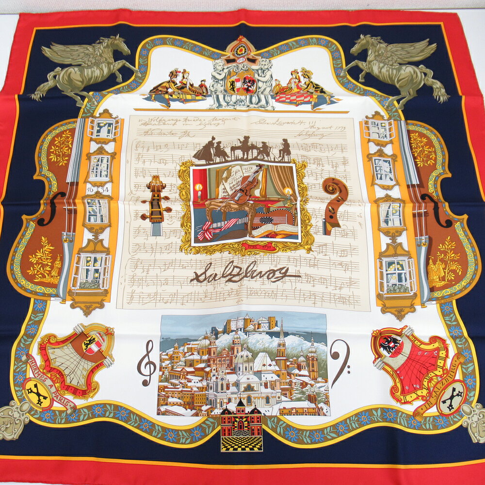 レディース【中古】　HERMES　エルメス　スカーフ　シルク【楽ギフ_包装選択】