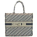 レディース【中古】 Christian Dior クリスチャンディオール ブックトート ラージバッグ M1286BRIWーM928 トロッター キャンバス ネイ...