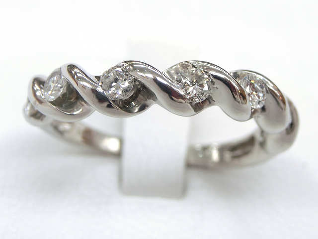 レディース【中古】　プラチナダイヤリング　Pt900　D0.5ct　＃13　約13号　指輪　仕上げ済み【楽ギフ_包装選択】