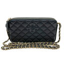 CHANEL【シャネル】A84306 Wジップ チェーンウォレット ショルダーバッグ 鞄 財布 ラムスキン 【中古】 USED-AB 質屋 かんてい局 加古川店 A23-2295 005