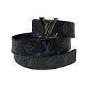 LOUIS VUITTON【ルイヴィトン】LVイニシャルバックル3mmリバーシブル モノグラム・エクリプス キャンバス ブラック 34/85 Lサイズ ベルト 【中古】 USED-AB 質屋 かんてい局 加古川店 A24-0315 008