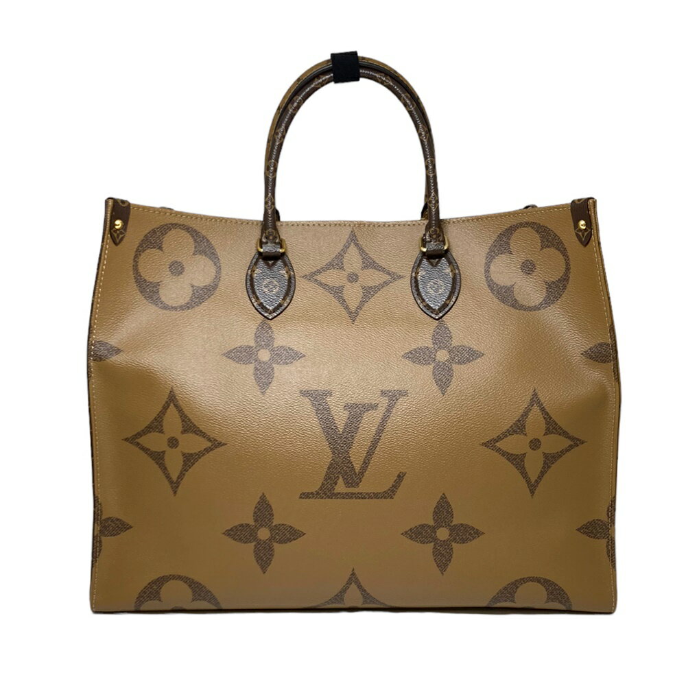 【中古】 LOUIS VUITTON ルイヴィトン M44576 オンザゴーGM モノグラムジャイアント リバース PVCレザー ブラウン トートバッグ ハンドバッグ メンズ レディース ユニセックス USED-SA 質屋 かんてい局 加古川店 A23-0607 007