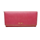 【中古】 PRADA プラダ 1MH132 サフィアーノレザー ロングウォレット ピンク フラップタイプ レディース 財布 長財布 USED-BC 質屋 かんてい局加古川店 A23-0634 007