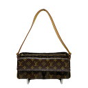 LOUIS VUITTON【ルイヴィトン】M51164 ヴィバシテMM モノグラム・キャンバス ハンドバック ショルダーバッグ レディースブラウ/レッド キャン...