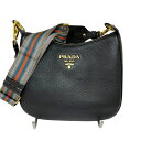 PRADA【プラダ】1BC166 ヴィッテロフェニックス ショルダーバッグ レザー クロスボディバッグ ブラック ストラップ調整可 【中古】 USED-AB 質...