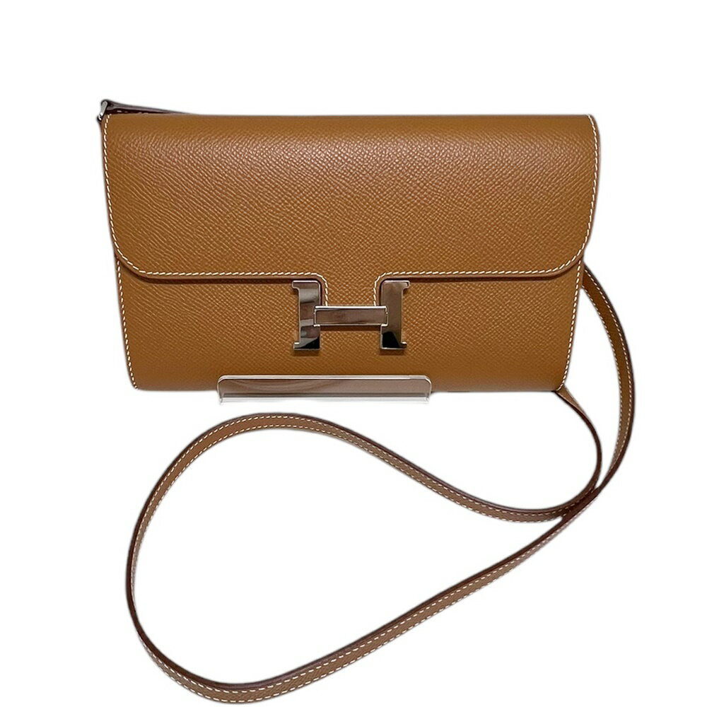 HERMES【エルメス】コンスタンスロングトゥーゴー Z刻印 ヴォーエプソンゴールド×シルバー金具 ロングウォレット ショルダーバッグ 【中古】 USED-SA 質屋 かんてい局 加古川店 A25-0244 005