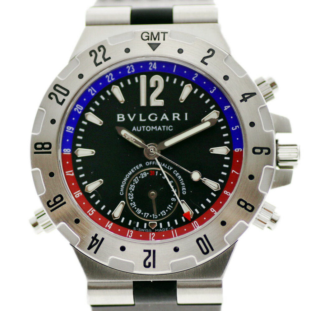 【中古】BVLGARI ブルガリ GMT40SVD ディアゴノプロフェッショナルGMT メンズウォッ ...