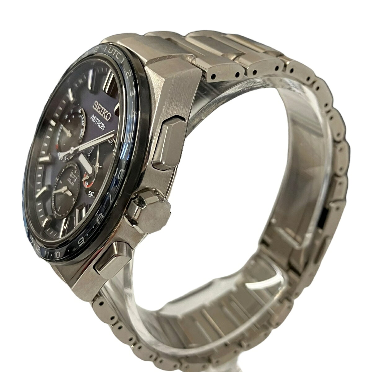 【中古】｜SEIKO セイコー SBXC109 5X53-OBRO アストロン 電波ソーラー GPS衛星電波 ブルーグレー デイト チタン メンズ 腕時計