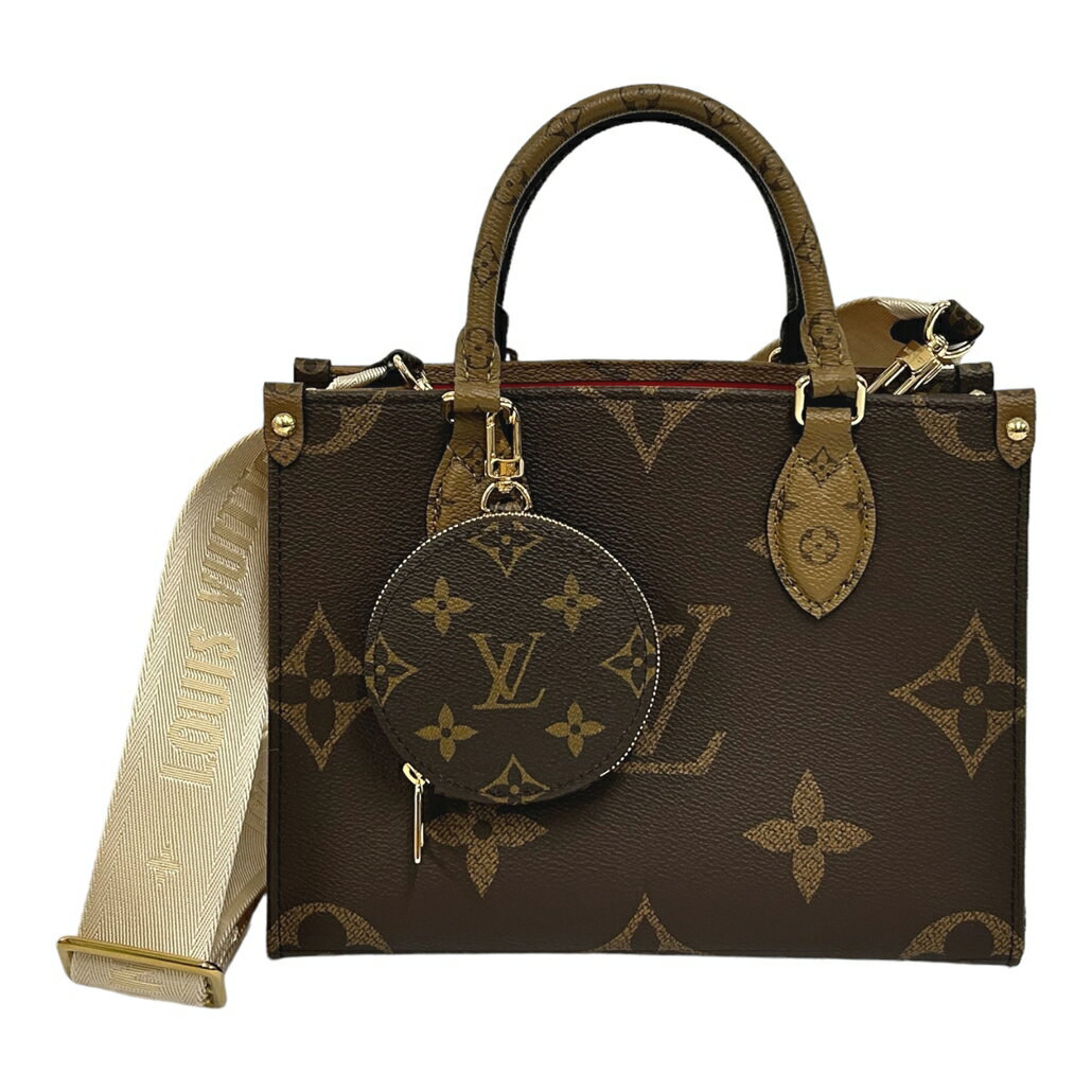 ルイヴィトン オンザゴー バッグ レディース 【新古品】｜Louis Vuitton ルイヴィトン M46373 オンザゴーPM モノグラム モノグラム・リバース ブラウン ハンドバッグ ショルダーバッグ 2Way レディース