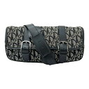 【中古】|Dior ディオール トロッター ショルダーバッグ ロゴ レザー キャンバス ネイビー レディース メンズ