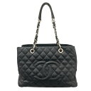 【中古】|CHANEL シャネル A50995 マトラッセ GST チェーントートバッグ キャビアスキン トートバッグ ブラック レザー レディース