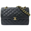 【中古】|CHANEL シャネル マトラッセ チェーンショルダーバッグ パリ限定 ラムスキン レザー ブラック レディース