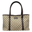【中古】|GUCCI グッチ 114595 GGスプリーム トートバッグ ブラウン系 レディース メンズ ハンドバッグ レザー ショルダーバッグ