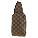 【中古】|LOUIS VUITTON ルイヴィトン N51994 ダミエ ジェロニモス ボディバッグ ウエストバッグ ブラウン系 メンズ レディース レザー
