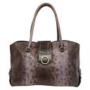 【中古】|Salvatore Ferragamo サルヴァトーレフェラガモ AU-21 B252 パイソトートバッグ ブラウン系 ハンドバッグ ショルダーバッグ...